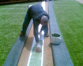 Apply glue to tape Install Guide(Garden/Landscaping)